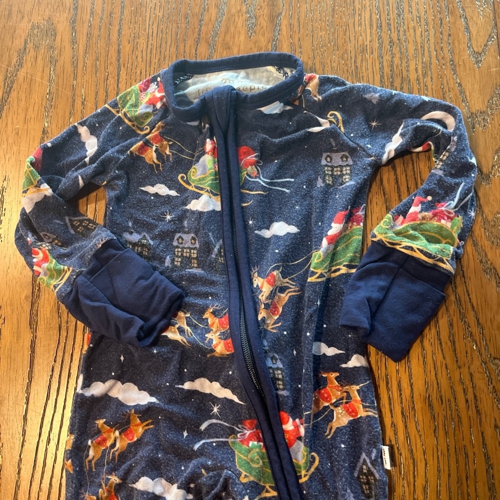 Little Sleepies Holiday Zippy Bamboo Pajamas 0-3 Months